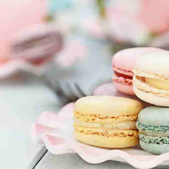 Picture of macarons in pastel colours