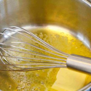Butter melting in a pan